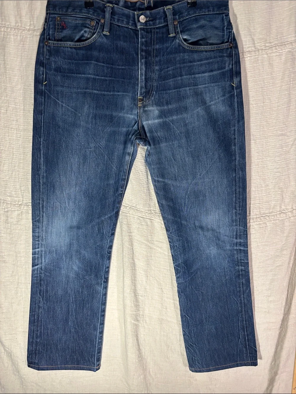 Polo Ralph Lauren Men’s Straight Jeans Medium Wash Tag 34x34 Measures 36x32 EUC
